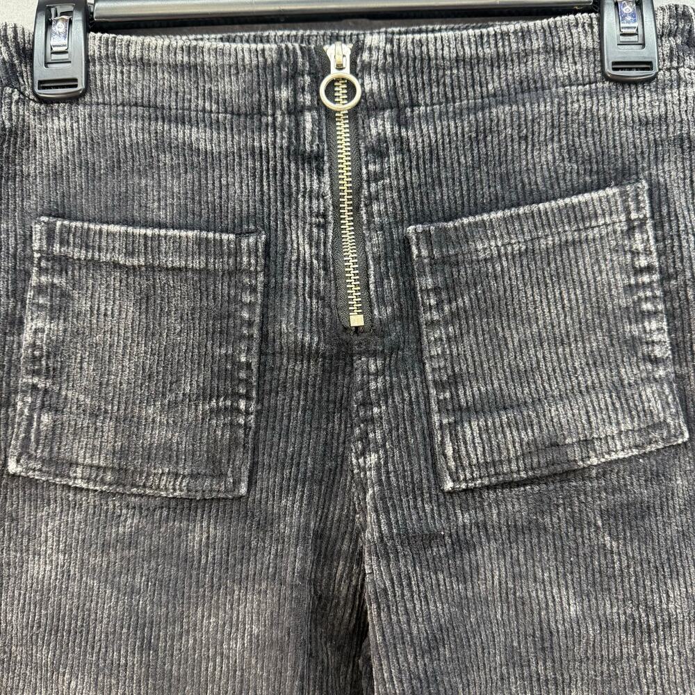 Pol by Anthropologie Corduroy Pants Women's S Black Patch Pockets Wide Flare Leg - Picture 3 of 13